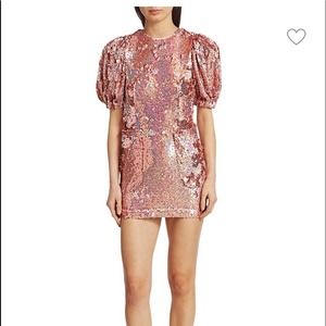 Rotate Birger Christensen Katie Puff Sleeve Sequin Mini Dress